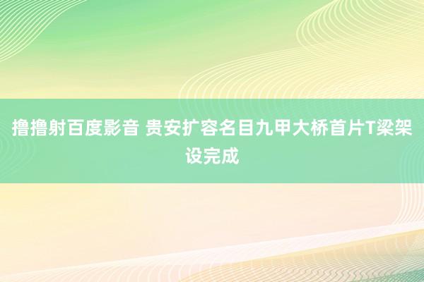 撸撸射百度影音 贵安扩容名目九甲大桥首片T梁架设完成