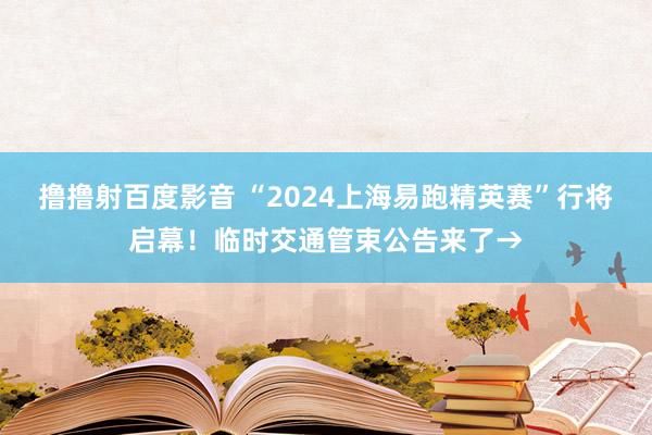 撸撸射百度影音 “2024上海易跑精英赛”行将启幕！临时交通管束公告来了→