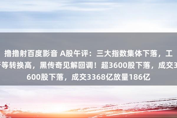 撸撸射百度影音 A股午评：三大指数集体下落，工行、邮储行、交行等转换高，黑传奇见解回调！超3600股下落，成交3368亿放量186亿
