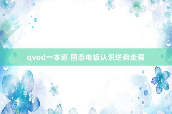 qvod一本道 固态电板认识逆势走强