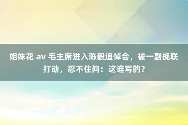 姐妹花 av 毛主席进入陈毅追悼会，被一副挽联打动，忍不住问：这谁写的？