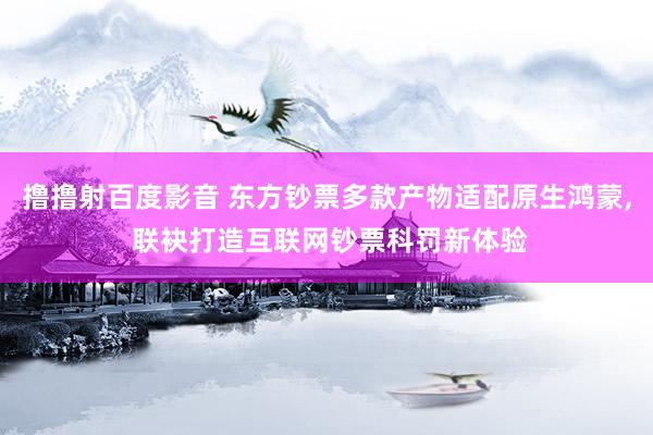 撸撸射百度影音 东方钞票多款产物适配原生鸿蒙， 联袂打造互联网钞票科罚新体验