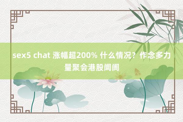 sex5 chat 涨幅超200% 什么情况？作念多力量聚会港股阛阓