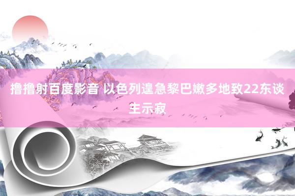 撸撸射百度影音 以色列遑急黎巴嫩多地致22东谈主示寂