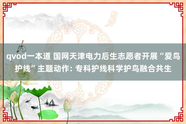 qvod一本道 国网天津电力后生志愿者开展“爱鸟护线”主题动作: 专科护线科学护鸟融合共生