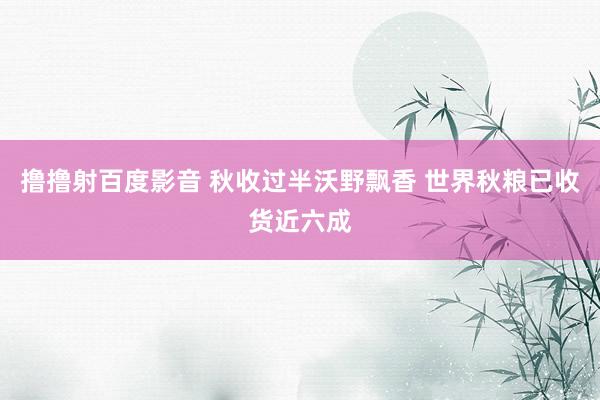撸撸射百度影音 秋收过半沃野飘香 世界秋粮已收货近六成