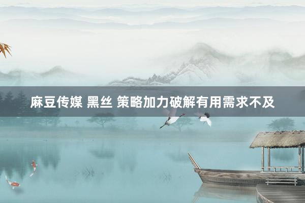 麻豆传媒 黑丝 策略加力破解有用需求不及