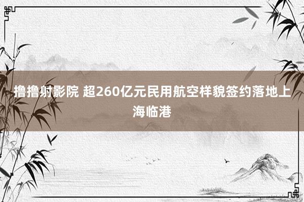 撸撸射影院 超260亿元民用航空样貌签约落地上海临港
