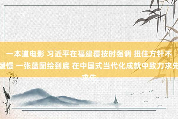一本道电影 习近平在福建覆按时强调 扭住方针不缓慢 一张蓝图绘到底 在中国式当代化成就中致力求先
