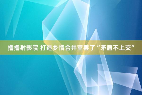 撸撸射影院 打造乡情合并室罢了“矛盾不上交”