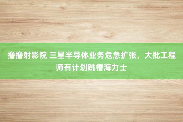 撸撸射影院 三星半导体业务危急扩张，大批工程师有计划跳槽海力士