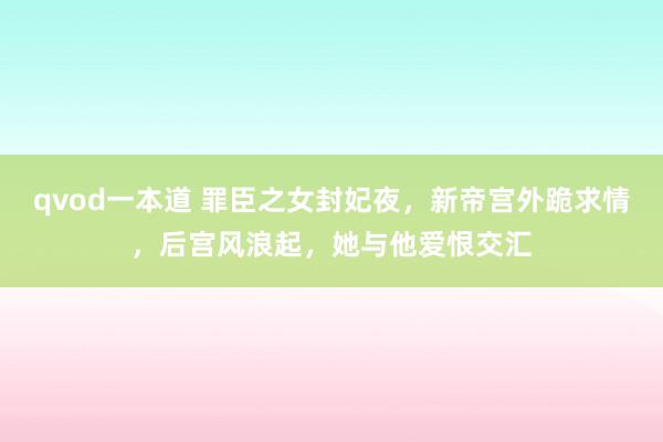 qvod一本道 罪臣之女封妃夜，新帝宫外跪求情，后宫风浪起，她与他爱恨交汇