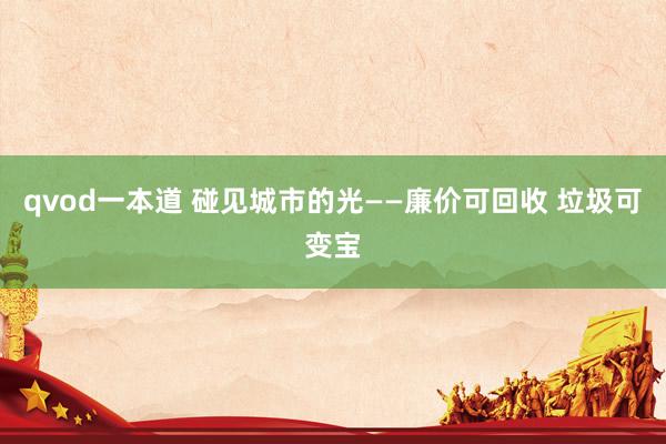 qvod一本道 碰见城市的光——廉价可回收 垃圾可变宝