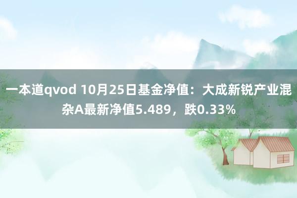一本道qvod 10月25日基金净值：大成新锐产业混杂A最新净值5.489，跌0.33%