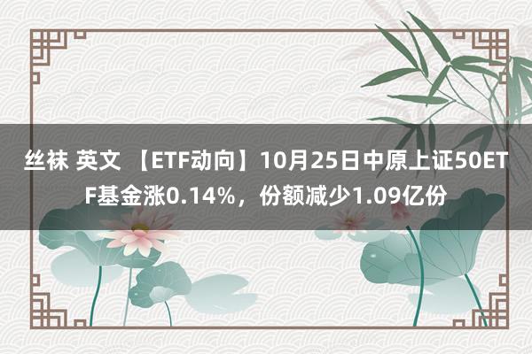 丝袜 英文 【ETF动向】10月25日中原上证50ETF基金涨0.14%，份额减少1.09亿份