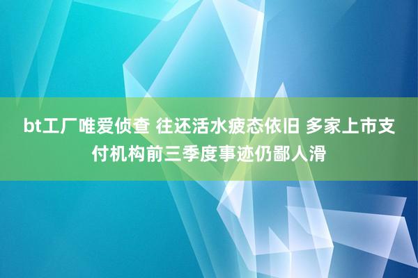 bt工厂唯爱侦查 往还活水疲态依旧 多家上市支付机构前三季度事迹仍鄙人滑