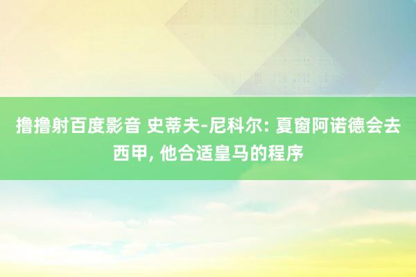 撸撸射百度影音 史蒂夫-尼科尔: 夏窗阿诺德会去西甲， 他合适皇马的程序