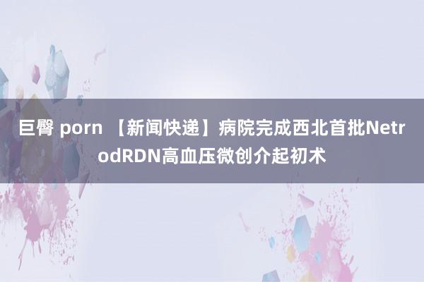巨臀 porn 【新闻快递】病院完成西北首批NetrodRDN高血压微创介起初术