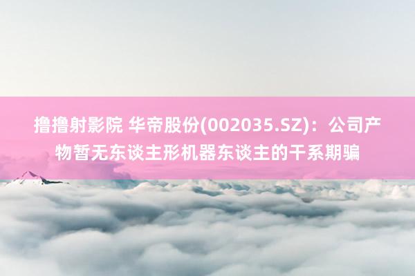 撸撸射影院 华帝股份(002035.SZ)：公司产物暂无东谈主形机器东谈主的干系期骗