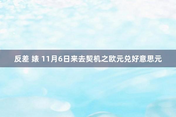反差 婊 11月6日来去契机之欧元兑好意思元