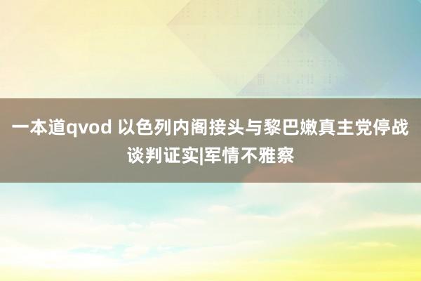 一本道qvod 以色列内阁接头与黎巴嫩真主党停战谈判证实|军情不雅察