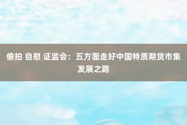 偷拍 自慰 证监会：五方面走好中国特质期货市集发展之路
