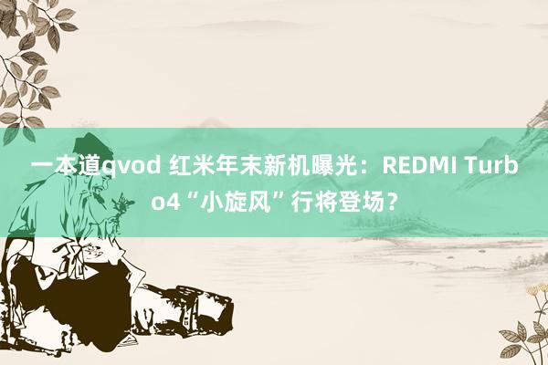 一本道qvod 红米年末新机曝光：REDMI Turbo4“小旋风”行将登场？