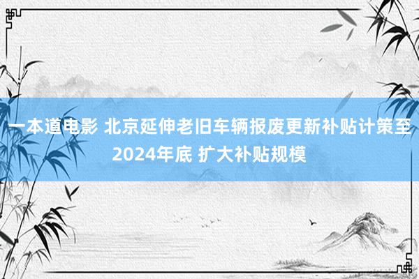 一本道电影 北京延伸老旧车辆报废更新补贴计策至2024年底 扩大补贴规模