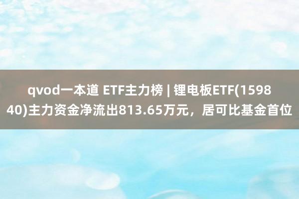 qvod一本道 ETF主力榜 | 锂电板ETF(159840)主力资金净流出813.65万元，居可比基金首位