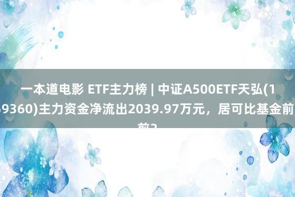 一本道电影 ETF主力榜 | 中证A500ETF天弘(159360)主力资金净流出2039.97万元,居可比基金前2
