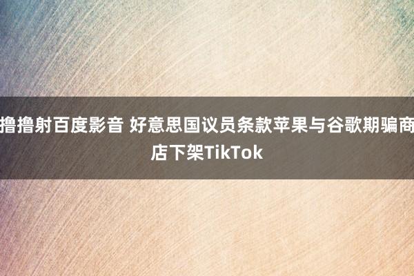 撸撸射百度影音 好意思国议员条款苹果与谷歌期骗商店下架TikTok