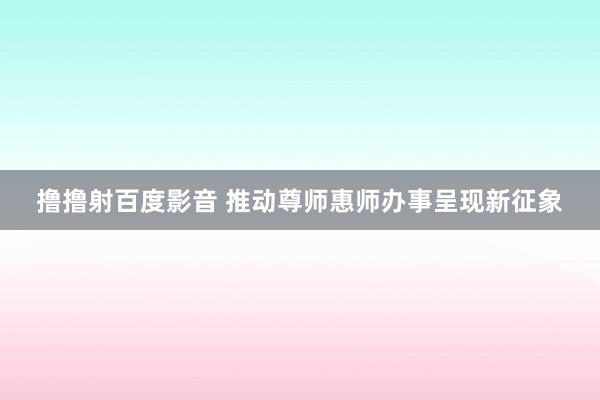 撸撸射百度影音 推动尊师惠师办事呈现新征象
