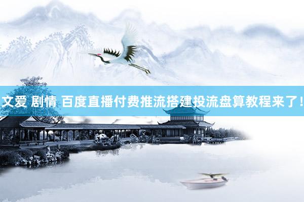 文爱 剧情 百度直播付费推流搭建投流盘算教程来了！