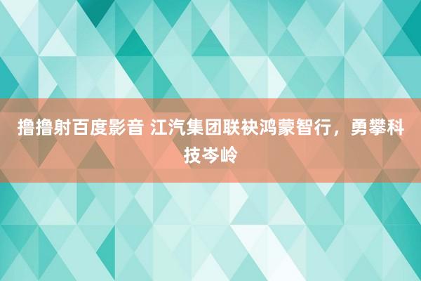 撸撸射百度影音 江汽集团联袂鸿蒙智行，勇攀科技岑岭