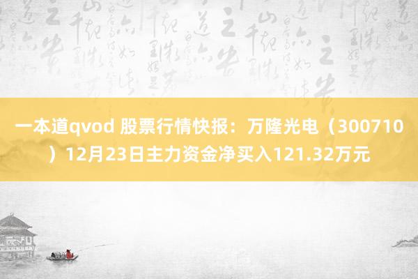 一本道qvod 股票行情快报：万隆光电（300710）12月23日主力资金净买入121.32万元