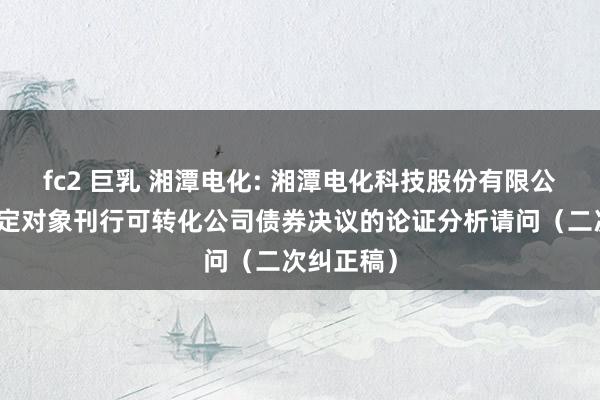 fc2 巨乳 湘潭电化: 湘潭电化科技股份有限公司向不特定对象刊行可转化公司债券决议的论证分析请问（二次纠正稿）