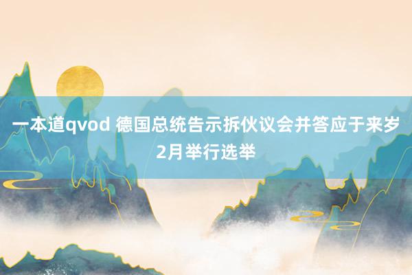 一本道qvod 德国总统告示拆伙议会并答应于来岁2月举行选举