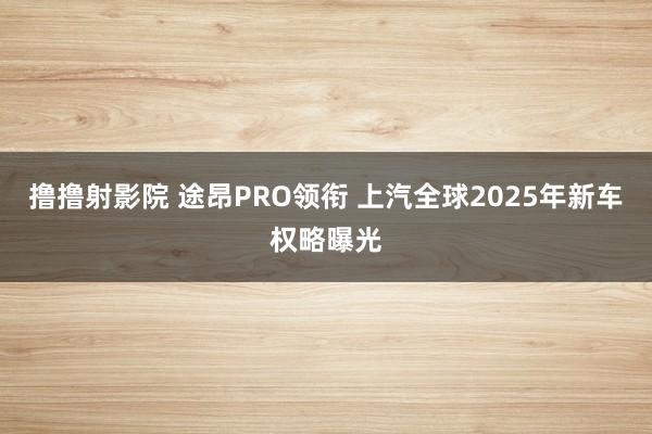 撸撸射影院 途昂PRO领衔 上汽全球2025年新车权略曝光