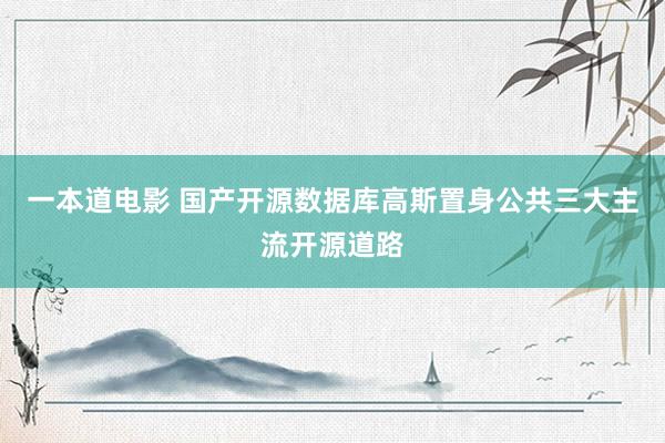 一本道电影 国产开源数据库高斯置身公共三大主流开源道路