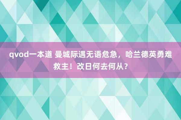 qvod一本道 曼城际遇无语危急，哈兰德英勇难救主！改日何去何从？
