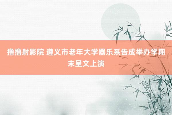 撸撸射影院 遵义市老年大学器乐系告成举办学期末呈文上演