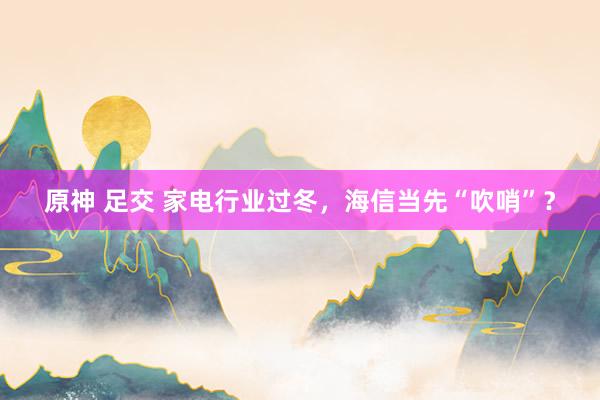 原神 足交 家电行业过冬，海信当先“吹哨”？