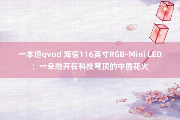 一本道qvod 海信116英寸RGB-Mini LED：一朵敞开在科技穹顶的中国花火