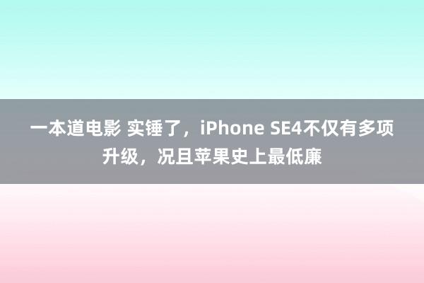 一本道电影 实锤了，iPhone SE4不仅有多项升级，况且苹果史上最低廉