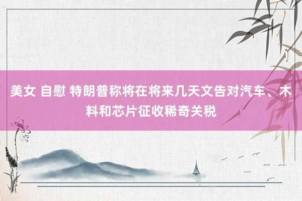 美女 自慰 特朗普称将在将来几天文告对汽车、木料和芯片征收稀奇关税