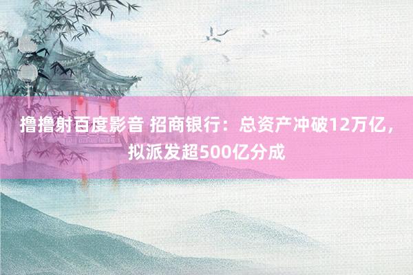 撸撸射百度影音 招商银行：总资产冲破12万亿，拟派发超500亿分成