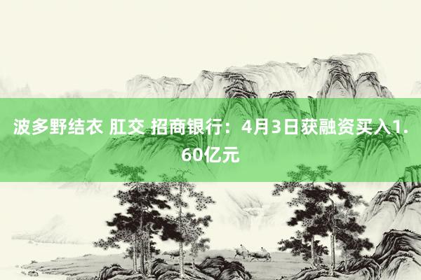 波多野结衣 肛交 招商银行：4月3日获融资买入1.60亿元