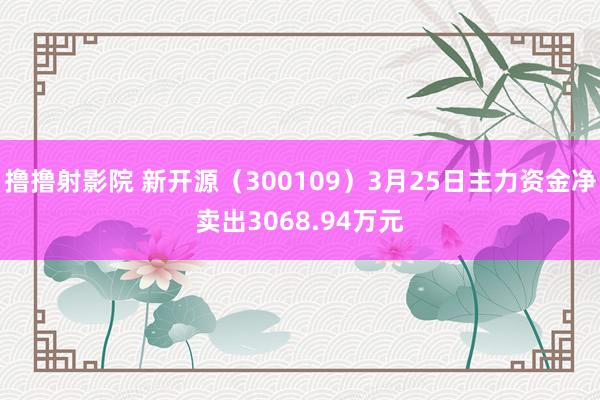 撸撸射影院 新开源（300109）3月25日主力资金净卖出3068.94万元