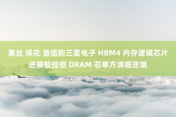 黑丝 探花 音信称三星电子 HBM4 内存逻辑芯片进展较佳但 DRAM 芯单方濒临逆境